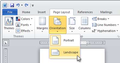 Word Env #10 Tutorial - Change Document to Landscape Orientation