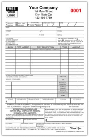 Appliance Repair Forms - PrintIt4Less