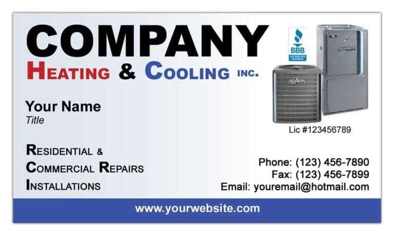HVAC Business Cards Customize Your HVAC Standard Cards Prinit4Less