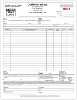 Custom Bill of Lading Forms