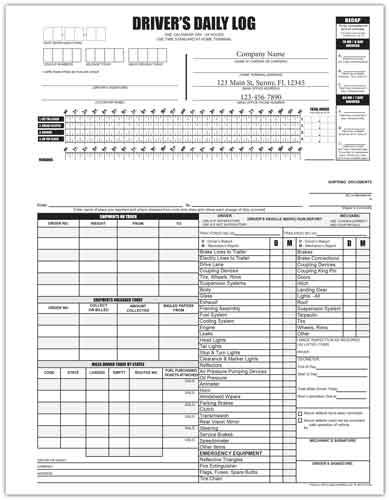 Driver Log Book Sample, Driver's Daily Logs, K & C Graphics