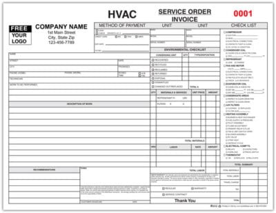 HVAC Order Form