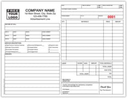 HVAC Service Form: Custom Printed Invoice Forms | Printit4Less.com