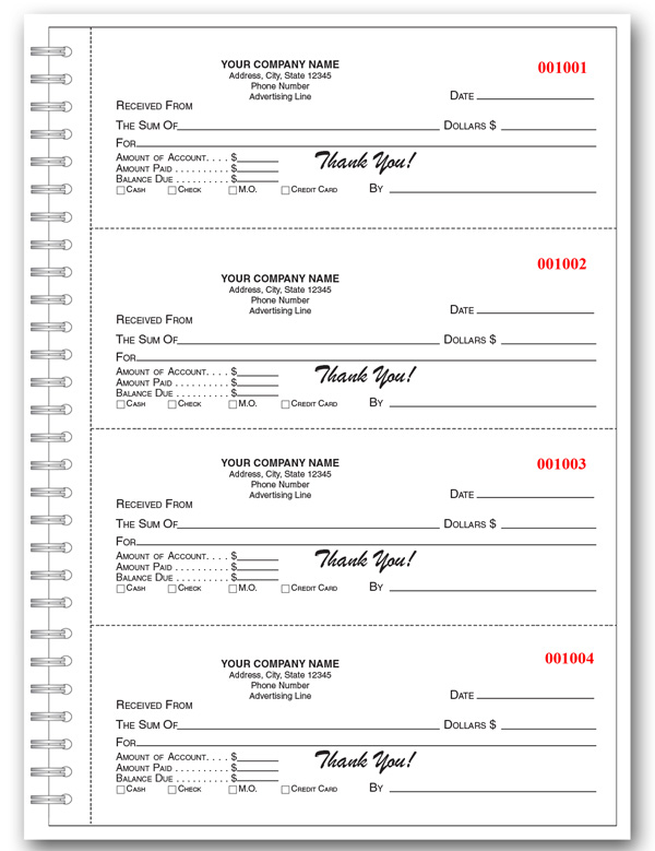 Personalized Cash Receipt Forms : PrintIt4Less