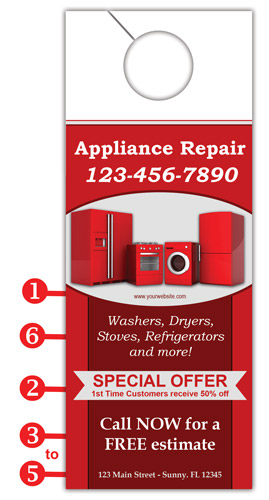 Appliance Repair Door Hangers Printit4less