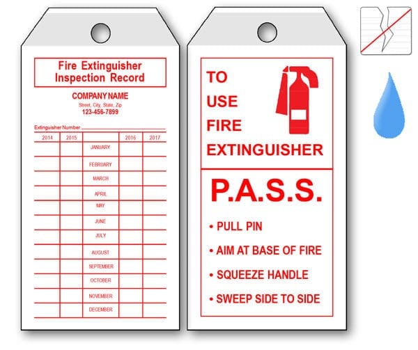 fire extinguisher inspection stickers