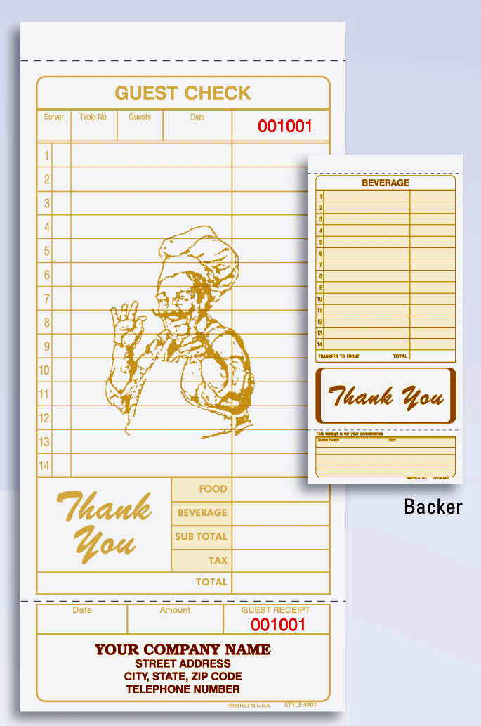 Guest Check Printable