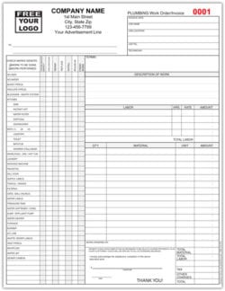 Plumbing Invoice Forms | Plumbing Receipt - Printit4Less