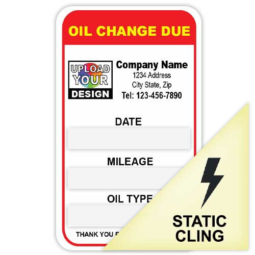 GM Oil Change Stickers -  - Static Cling