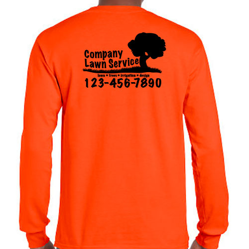 Custom Printed Mowing Services Work Shirts