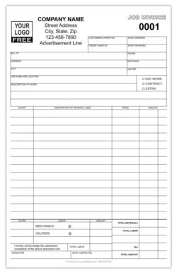 Custom Work Order Forms | Work Order Receipt | Work Order Template ...