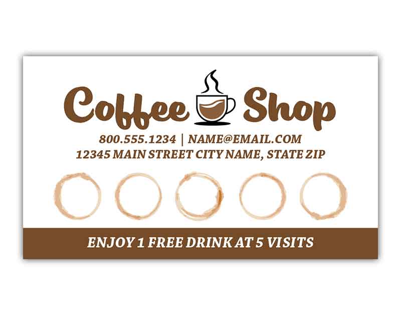 Coffee Shop Reward Punch Cards