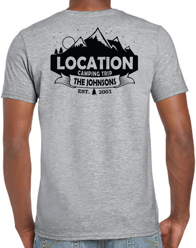 Mountain Camping Trip Shirts with back imprint