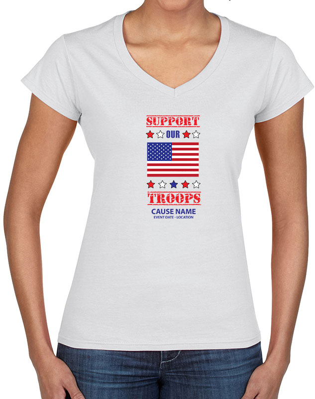 Support Our Troops American Flag Volunteer Shirts | Printit4less