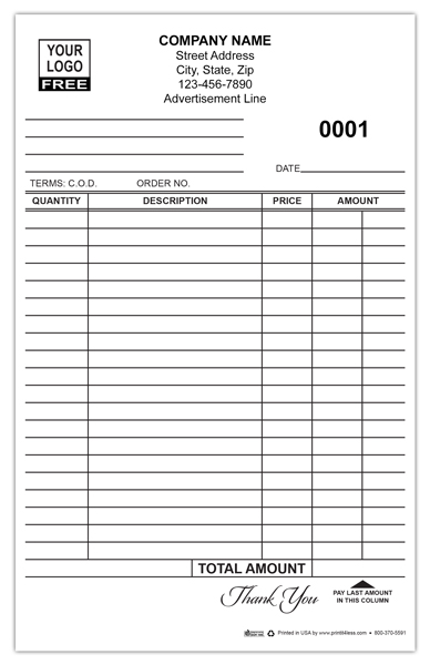 Custom Half Page Invoice