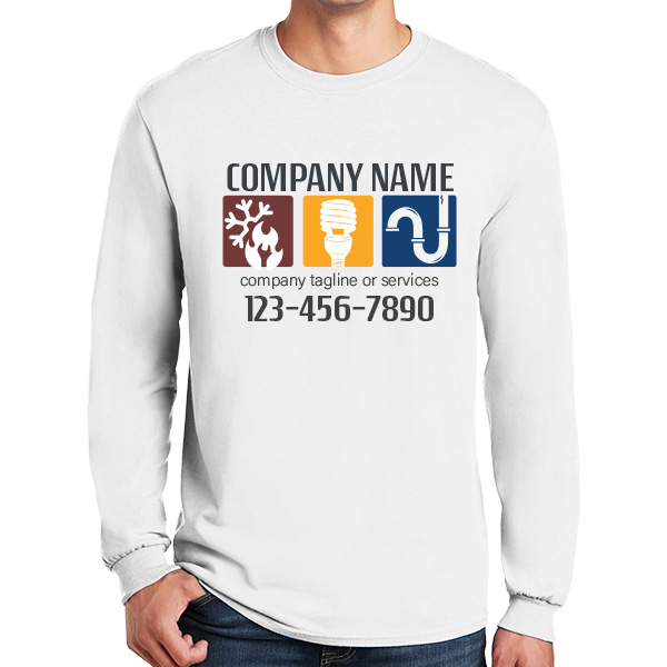 Long Sleeve Heating, Plumbing & Electrical Contractor Shirts