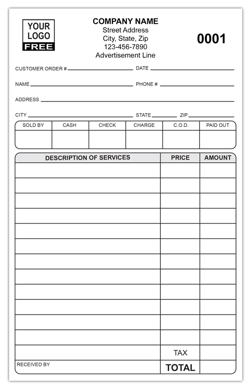 Pressure Washing Sales Receipt Invoice Form