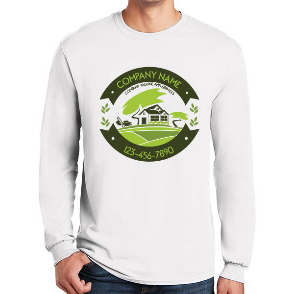 Long Sleeve Personalized Landscaping Work Shirt Design