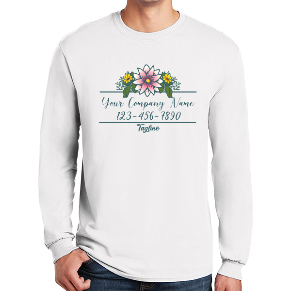 Long Sleeve Personalized Florist T-Shirts